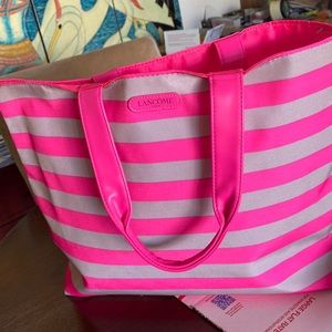 Cute pink and beige large Lancôme tote